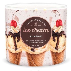 🍦 GC Ice Cream Sundae Large 3-Wick Candle NEW